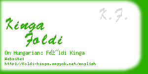 kinga foldi business card